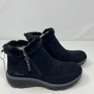 Skechers Women's Easy Going Cool Zip Boots Color : Black Size : 8.5